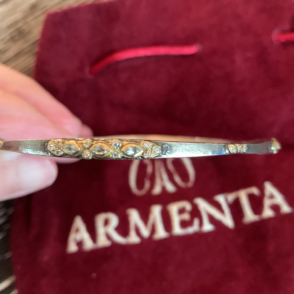 Armenta Bangle Set (2 Granulation, 1 Multi-Stone) - Picture 5 of 7